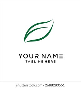 Logotipo de la hoja de lujo, diseño de Plantilla de Vector del logotipo de la hoja verde.