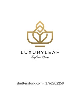 Luxury Leaf or Premium Flower Logo Template