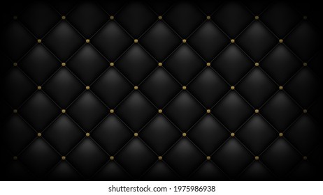 Luxury leather texture. Vip background with gold rivets. Vector illustration.