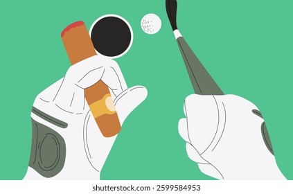 Luxury and Leisure in Golf Aesthetic with Cigar and Club