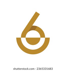 luxury Letter 6 Logo Design, Six Logo Design