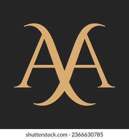 carta de lujo Diseño de logotipo AA