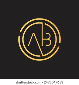 Luxury letter AB logo design.Royal premium letter AB logo design vector template