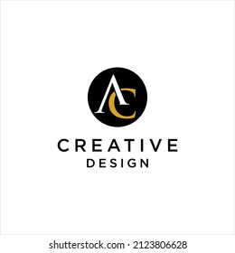 luxury letter AC logo,circle concept logotype 