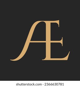 luxury letter AE logo design template