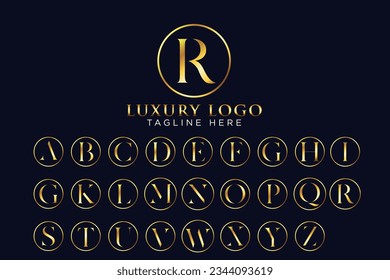Luxury letter A-Z logo icon set