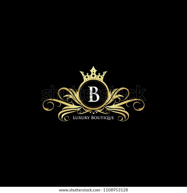 Luxury Letter B Gold Queen Design Stock Vector (Royalty Free) 1108953128