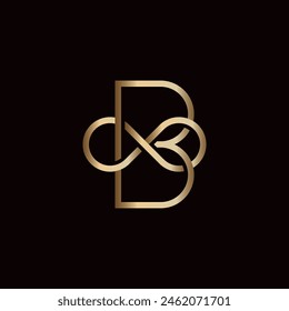 Letra de lujo B con logotipo infinito