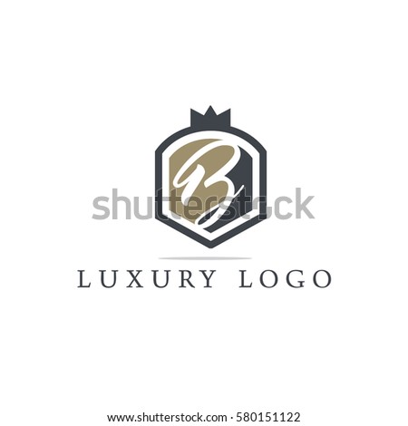 luxury letter b logo design のベクター画像素材 ロイヤリティフリー