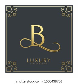 Luxury Letter B Logo Template Gold Stock Vector (Royalty Free ...