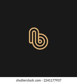 Plantilla de logotipo de letra de lujo B en color oro. Moderno diseño de diseño de lujo inicial en letra b. Logo de letra mínima B 
