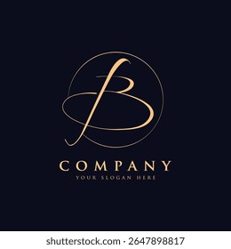 Modelo de logotipo de letra b de luxo em cor dourada. Moderno moderno moderno design inicial de logotipo de carta de luxo. Modelo de vetor de design de logotipo da letra b da Royal premium.