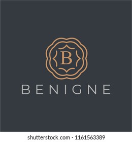 luxury letter B logo vector design. monogram initials sign symbol. elegant jewelry frame icon