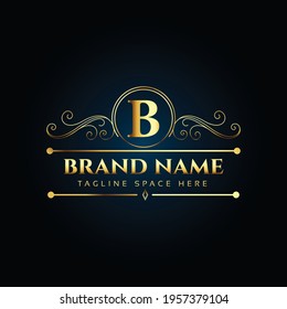 Luxury letter b monogram vector brand logo design.