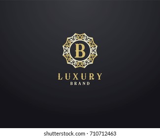 Luxury letter B monogram vector logo design. mandala and ornamental logo.