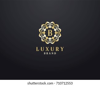 Luxury letter B monogram vector logo design. mandala and boutique logo.