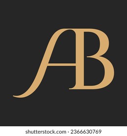 luxury letter BA or AB logo design