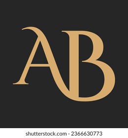 luxury letter BA or AB logo design