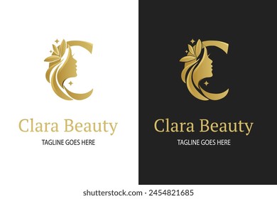 Luxury letter c beauty logo design template