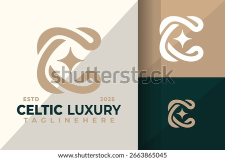 Luxury Letter C Celtic Knot Logo Icon Vector Design Illustration