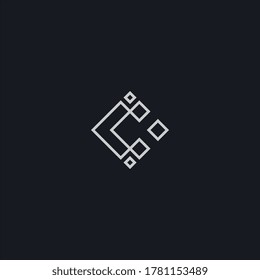 luxury letter C initials logo rectangle line concept. Elegant monogram design for real estate, business and cosmetic