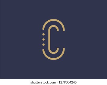 Luxury letter C logo. Elegant identity design