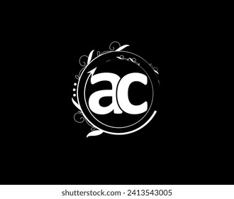 Letra de lujo una plantilla de logotipo c en negro, color blanco. Diseño moderno y sencillo de diseño inicial de carta de color. Letra real premium y decorativa me diseño de logotipo plantilla vectorial.
