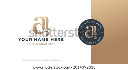 luxury letter a c monogram serif logo design