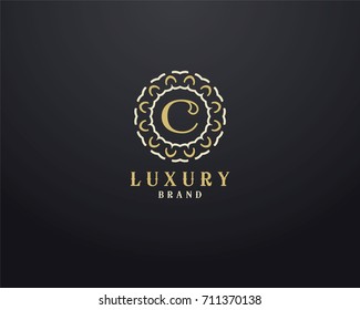 Luxury letter C monogram vector logo design. mandala and ornamental logo.