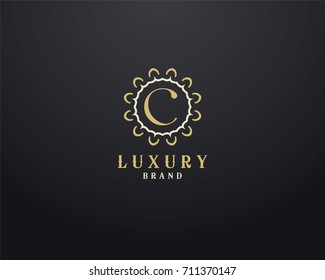 Luxury letter C monogram vector logo design. mandala and ornamental logo.