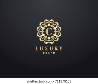 Luxury letter C monogram vector logo design. mandala and ornamental logo.