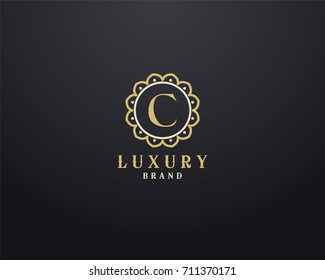 Luxury letter C monogram vector logo design. mandala and ornamental logo.