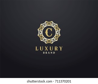 Luxury letter C monogram vector logo design. mandala and ornamental logo.