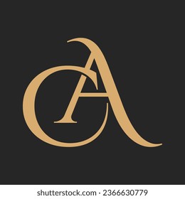 luxury letter CA or AC logo design