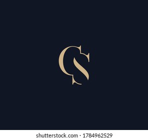 luxury letter CS logo design template