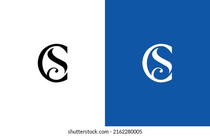 luxury letter CS logo design template