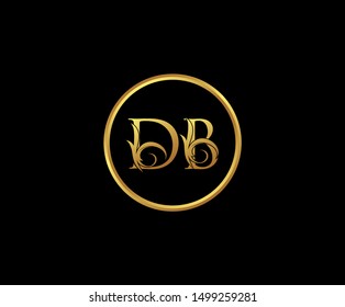 Luxury letter D and B, DB, Gold Logo Icon, classy gold letter monogram logo icon suitable for boutique,restaurant, wedding service, hotel or business identity. 