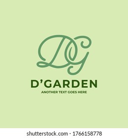 Luxury Letter D and G Initial with Leaf Logo Design