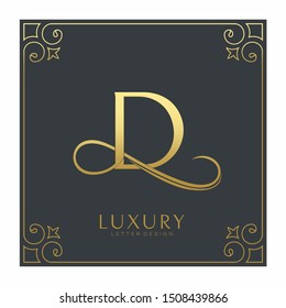 luxury letter D logo template in gold color. Royal premium logo template vector