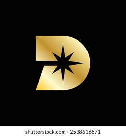 Luxury letter D starlight for expensive property agent logo