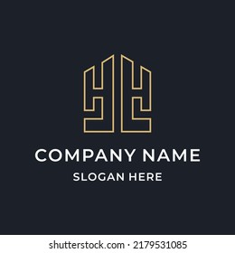Luxury Letter Double H Logo Design