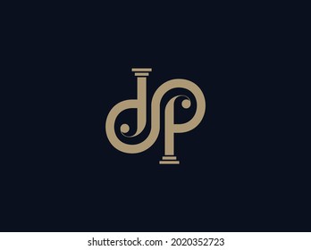 luxury letter DP logo design template 
