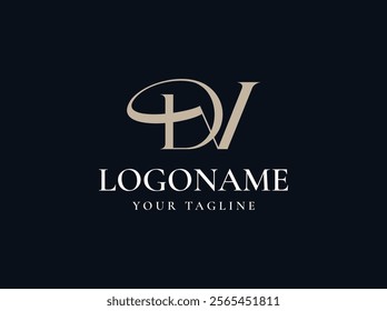 Luxury letter DV logo design vector