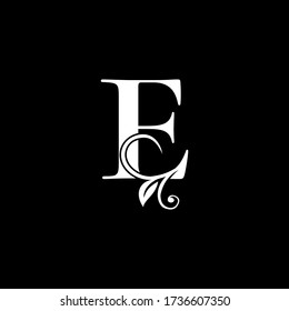 Icono del logotipo de la hoja floral de la letra de lujo E, concepto de diseño de vector de monograma clásico para el inicio y la identidad
