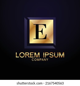luxury Letter E logo Alphabet logotype  gold vector design