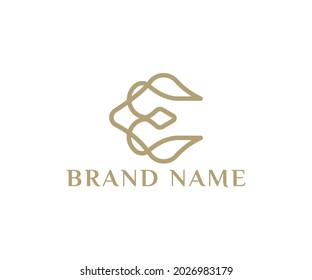 luxury letter e logo design, beauty logo design, premium letter e logo design