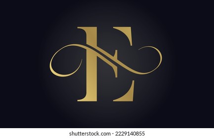 Luxury Letter E Logo Template In Gold Color. Initial Luxury E Letter Logo Design. Beautiful Logotype Design For Luxury Company Branding.