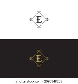 luxury letter E mark logo monogram vector template