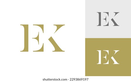 Luxury letter EK initial monogram logo design