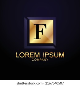 luxury Letter F logo Alphabet logotype  gold vector design